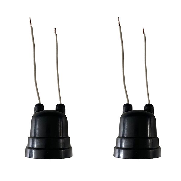 KIT 2 SOQUETE C/ RABICHO E-27 PRETO