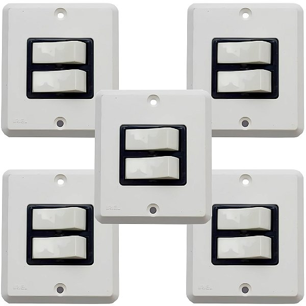 KIT 5 CONJUNTO INTERRUPTOR PARALELO 2 TECLAS 10A IRIEL