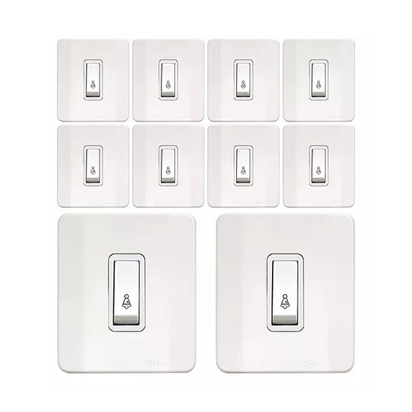 KIT 10 CONJUNTO PULSO CAMPAINHA 10A 250V IRIEL