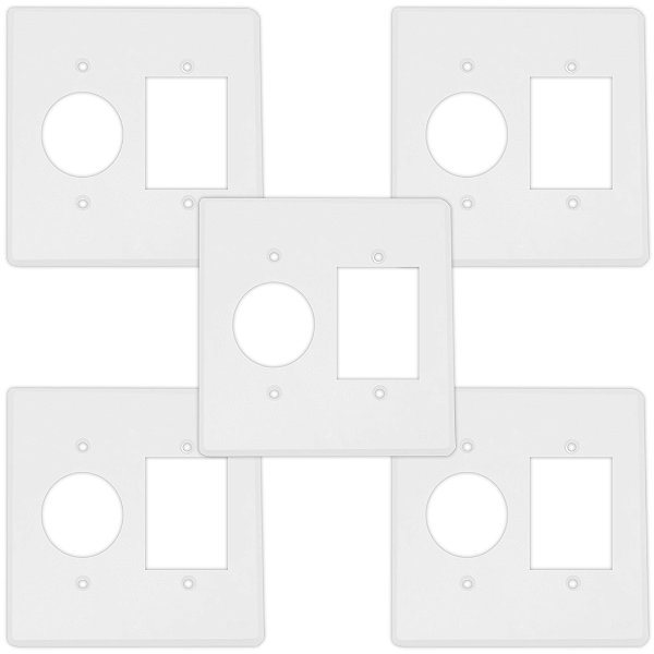 KIT 5 PLACA P/ 3 FUNÇOES COM TOMADA REDONDA 4X4 IRIEL