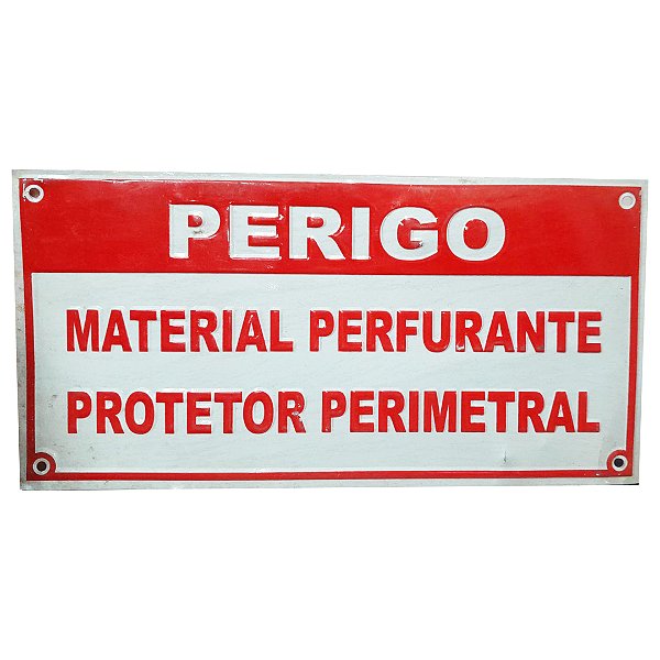 PLACA ALERTA ALUMINIO P/COCERTINA 3 RELEVO 200X100