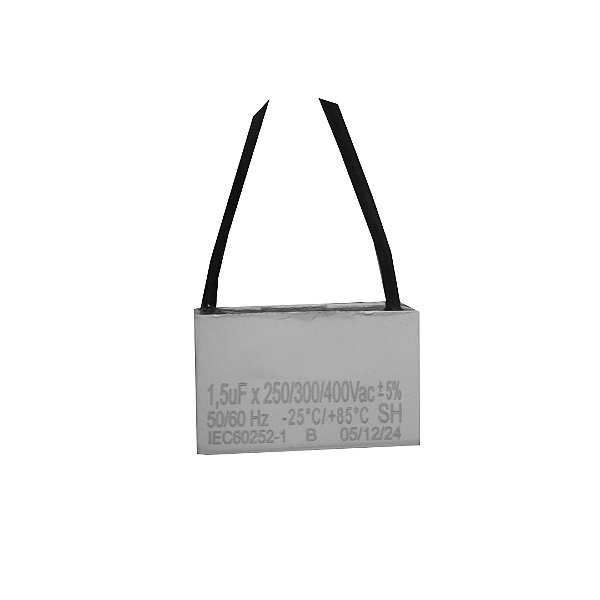 CAPACITOR 2 FIOS QUADRADO 1,5 UF X 250/400V TRI