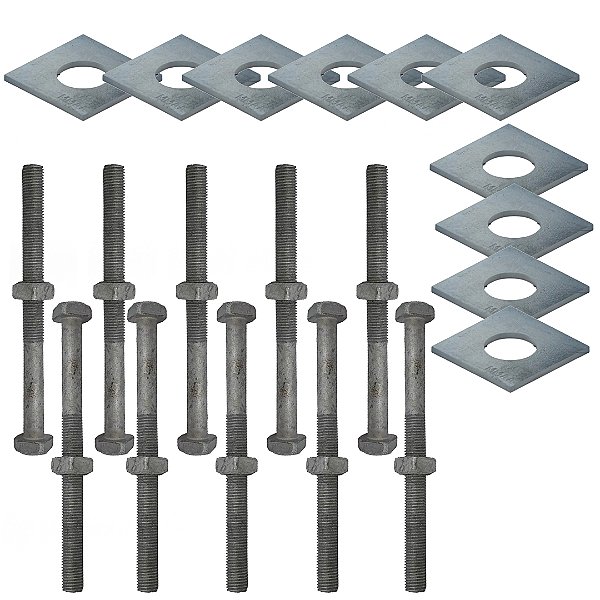 KIT 10 PARAFUSOS GALV FOGO POSTE PADRAO 16X150MM 5/8X6" M16
