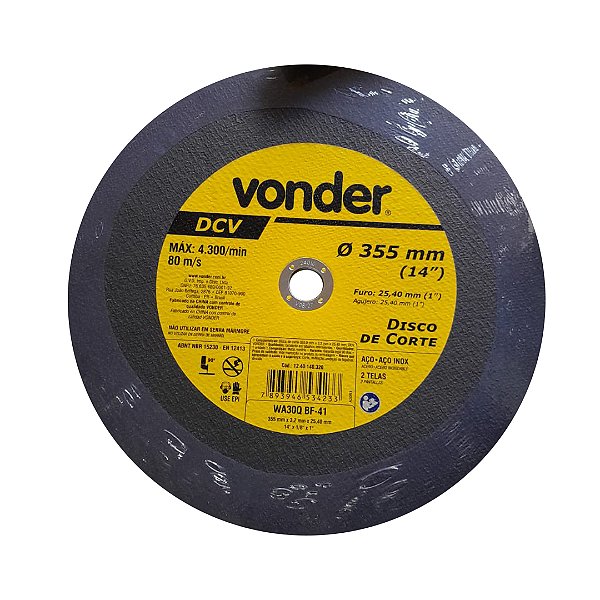 DISCO CORTE 355,0 X 3,2 X 25,4 DCV VONDER
