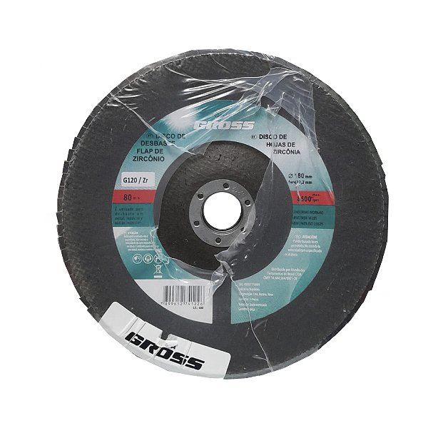 DISCO FLAP, ZIRCONIO, GRAO 120, 180 X 22MM GROSS