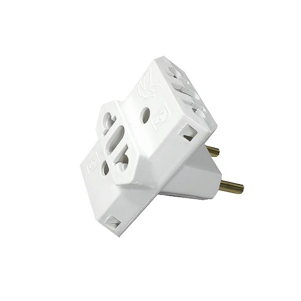 PINO ADAPTADOR TIPO T 10A BRANCO UNIVERSAL