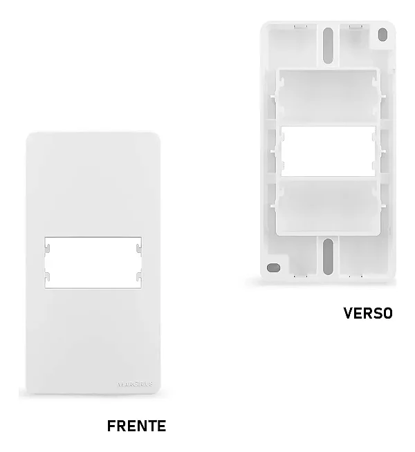 PLACA P/ CONDULETE 1" 1P HORIZ C/ SUPORTE SLEEK BRANCO MARGIRIUS