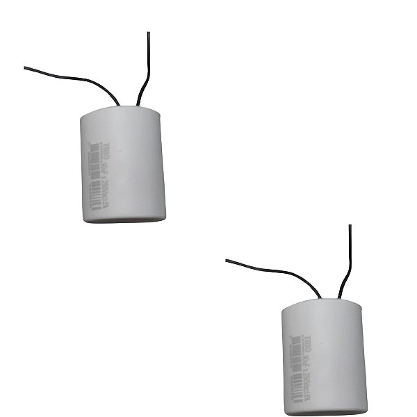 KIT 2 CAPACITOR 90X250V 2 FIOS METALIZADO TRI