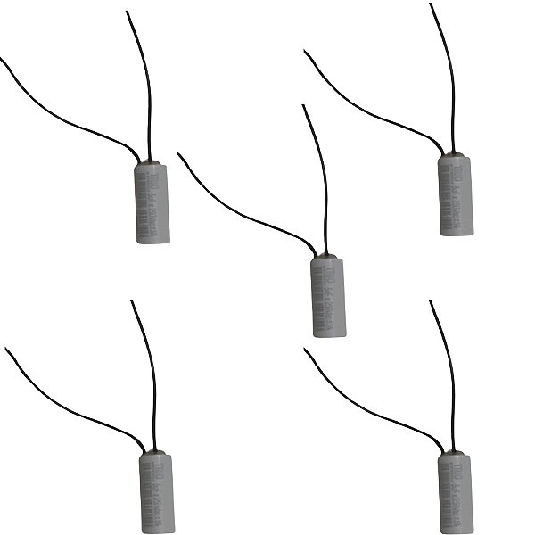 KIT 5 CAPACITOR 5X250V 2 FIOS METALIZADO TRI