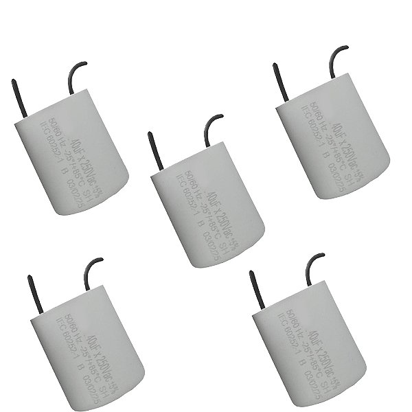 KIT 2 CAPACITOR 40X250V 2 FIOS METALIZADO TRI