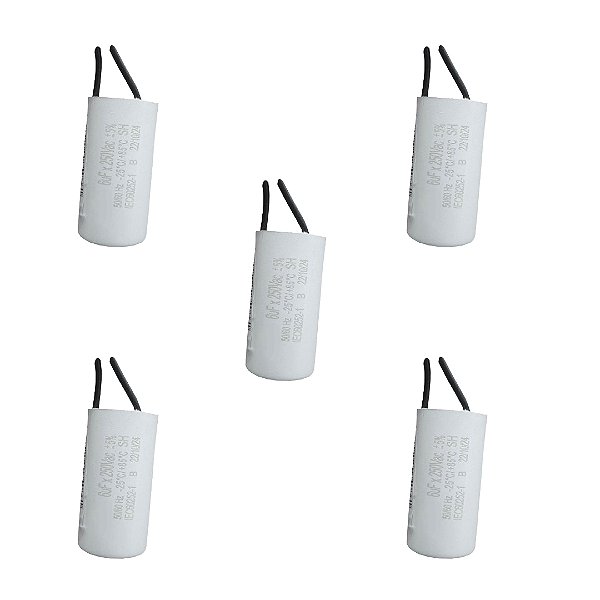 KIT 5 CAPACITOR 6X250V 2 FIOS METALIZADO TRI