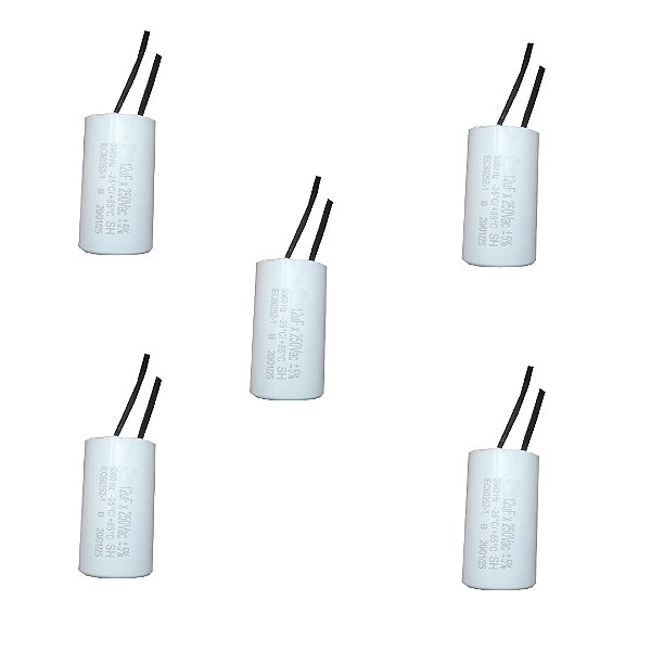 KIT 5 CAPACITOR 12X250V 2 FIOS METALIZADO TRI