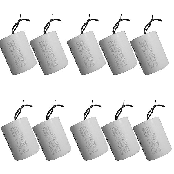 KIT 10 CAPACITOR 35X250V 2 FIOS METALIZADO TRI