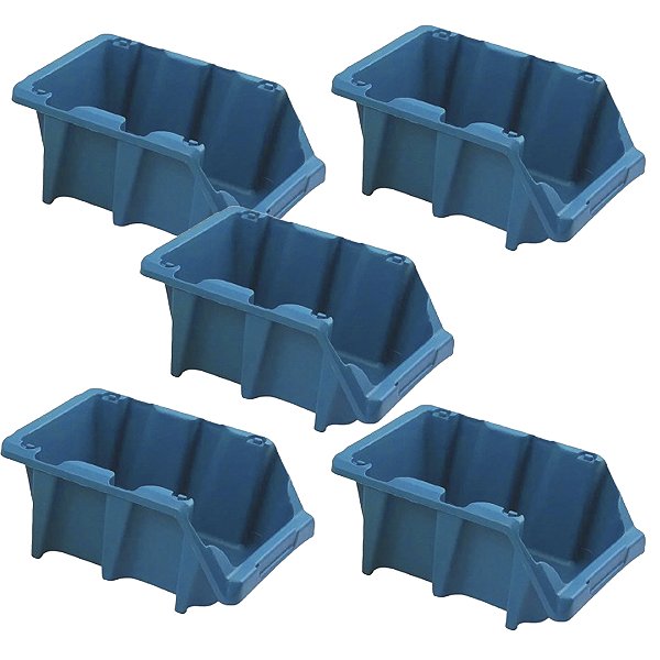 KIT 5 CAIXA GAVETEIRO PLAST.PRAT (NOVO)NR 7 AZUL  VONDER