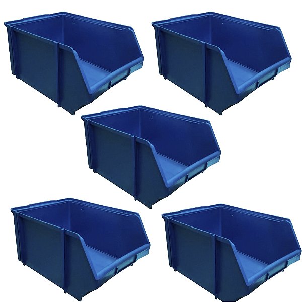 KIT 5 CAIXA GAVETEIRO PLASTICO NR 8 AZUL  SIPLAS