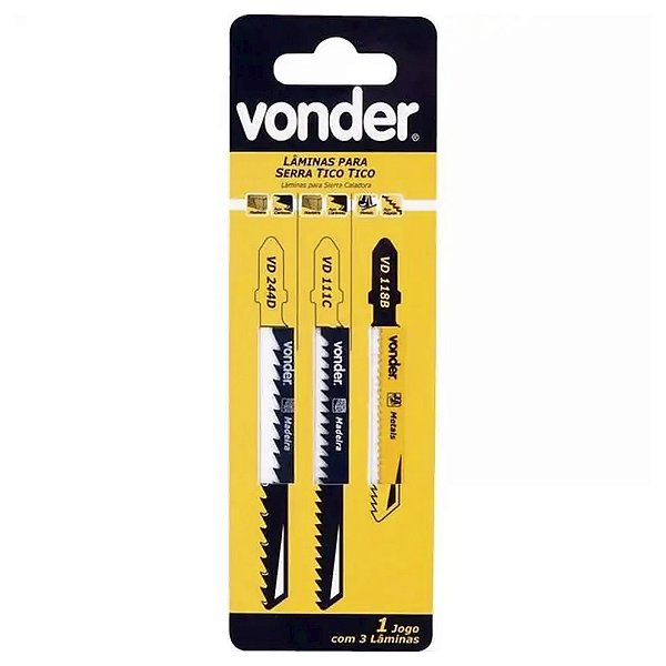 LAMINA P/ SERRA TICO-TICO JG C/ 3PCS VONDER