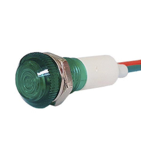 SINALEIRO 9MM OLHO DE BOI VERDE 24V LUKMA