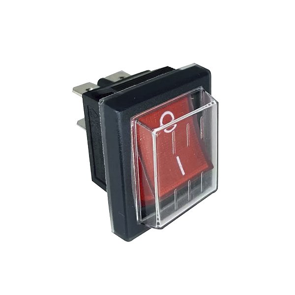 CHAVE 4 POLOS BIP. 15A VERMELHA COM CAPA SILICONE