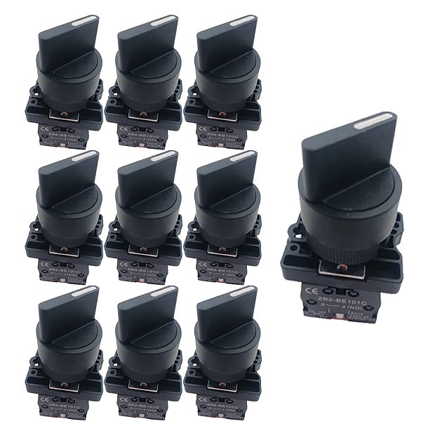 KIT 10 CHAVES XB2-ED33 PLASTICO 3 POSICOES FIXA 2NA