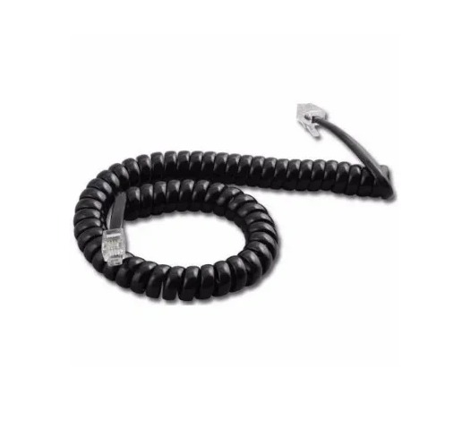 KIT 5 CABO ASPIRAL PRETO PARA TELEFONE ESPIRAL
