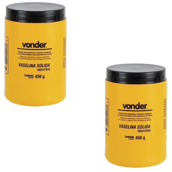 KIT 02 VASELINA SOLIDA INDUSTRIAL 450G   VONDER