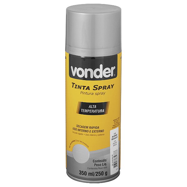 TINTA SPRAY ALTA TEMPERATURA ALUMINIO 350ML VONDER