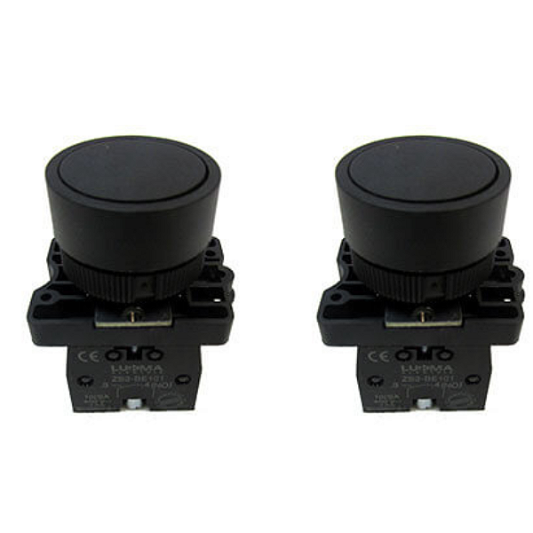 KIT 2 BOTÃO PULSO PLASTICO  LK2-EA21 (PRETO) 1NA LUKMA