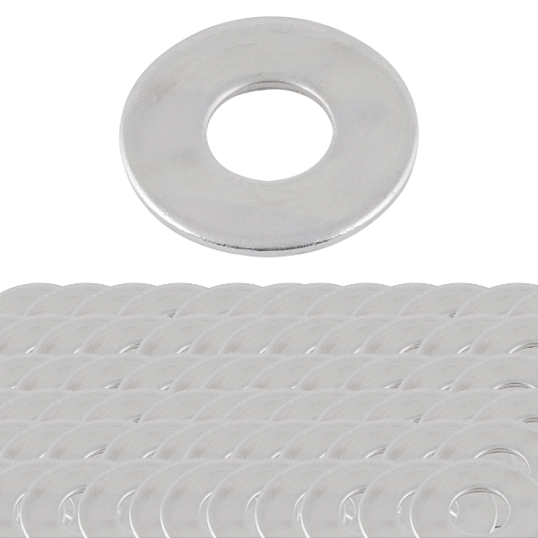 KIT 100 ARRUELA LISA 3/8 ZINCADA