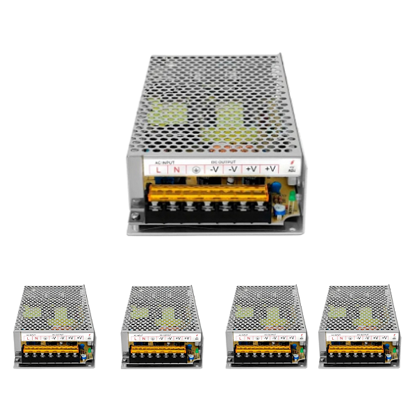 KIT 5 FONTE COLMEIA 12V 10A 110/220V 120W
