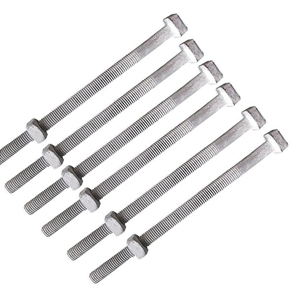 KIT 06 PARAFUSO GALV FOGO POSTE PADRAO 12X250MM 1/2X10" M12