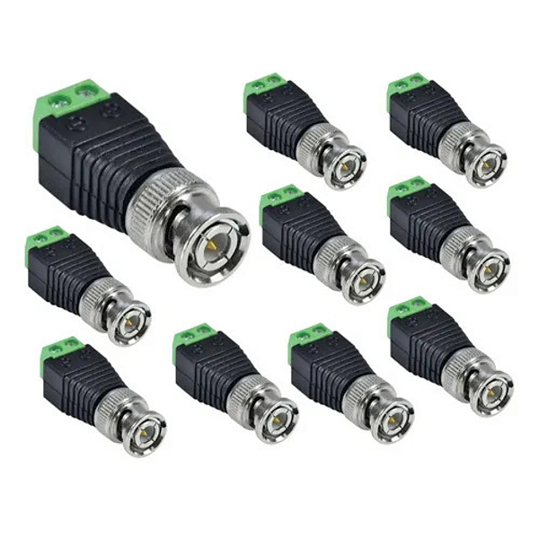 KIT 10 CONECTOR BNC MACHO COM BORNE