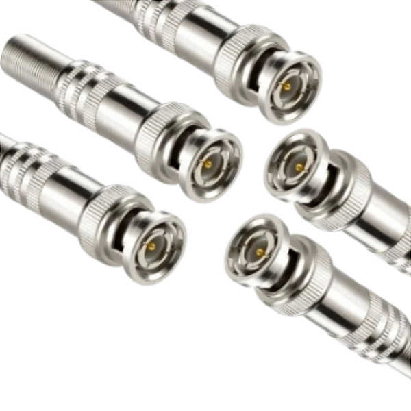 KIT 5 CONECTOR BNC C/ MOLA PINO FIXO C/ PARAFU