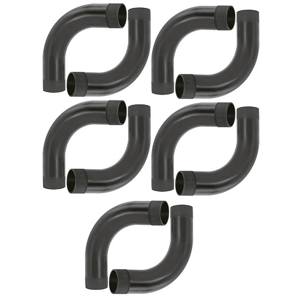 KIT 10 CURVA 90 DE PVC ROSCA PRETO 2.1/2"