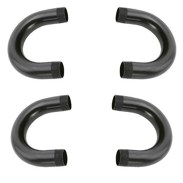 KIT 4 CURVA PVC PRETA 180°X1.1/2" ROSCAVEL