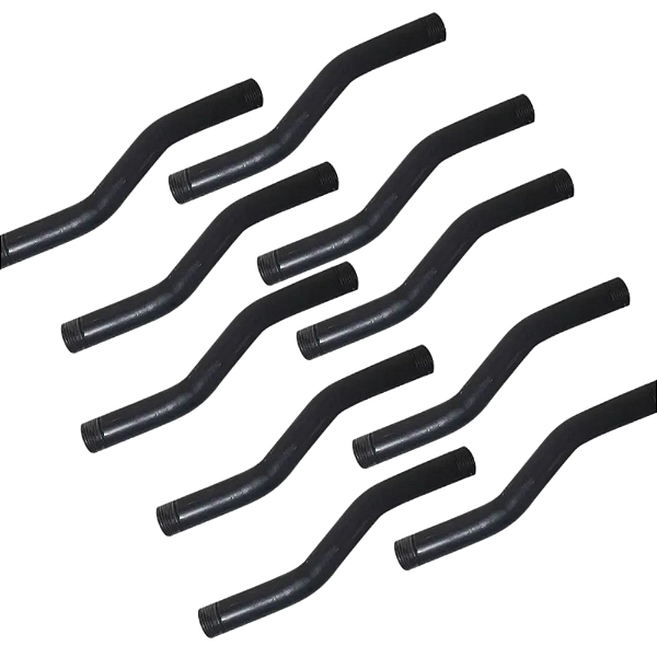 KIT 10 CURVA 1.1/2" S PVC ROSCA PRETA