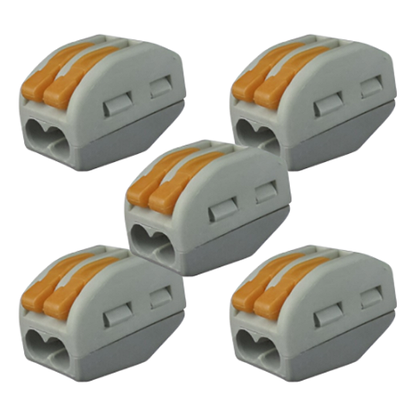 Kit 05 Conector Emenda Rapida Alavanca 2 Vias Lukma