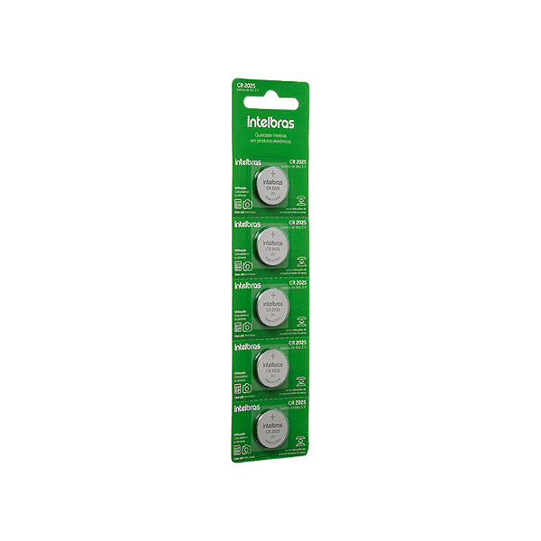 KIT 5 BATERIA LITHIUM CR2025 INTELBRAS