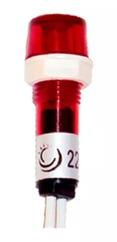 KIT 10 SINALEIRO 9MM OLHO DE BOI VERMELHO 220V  LUKMA
