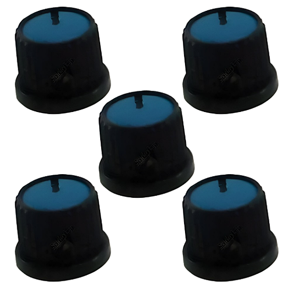 KIT 5 KNOB PRETO-AZUL 14,9 X 16,6MM