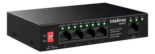 SWITCH 5 PORTAS 10/100 COM 4 PORTAS POE - S1105F-P INTELBRAS