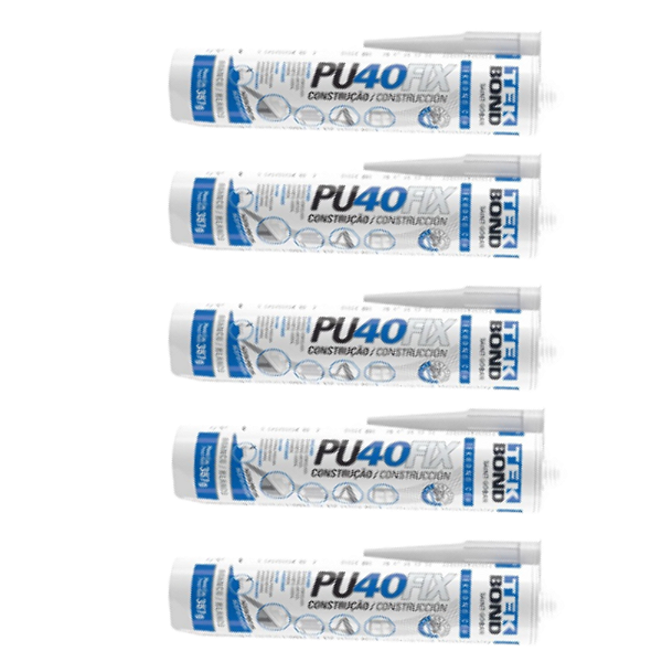 KIT 5 SELANTE POLIURETANO PU40FIX CINZA 387G TEK