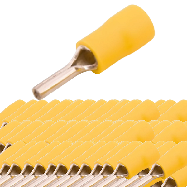 KIT 50 TERMINAL PRE ISOLADO PINO 4-6MM AMARELO STARK
