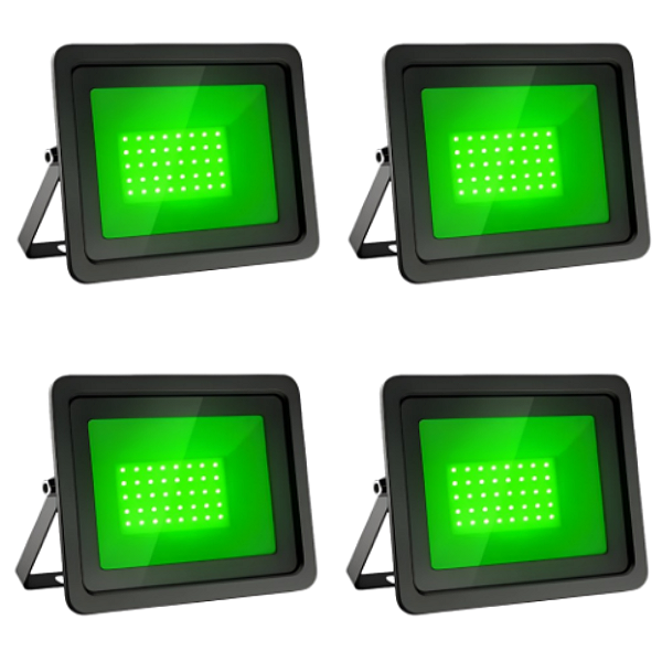 KIT 04 REFLETOR LED  30W VERDE BIVOLT