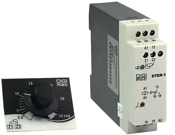 Relé Temporizador com Kit Remoto 15Seg 24VCA DIGIMEC DTER-1