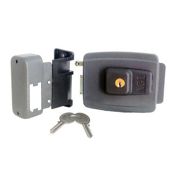 FECHADURA AGLINHA 12V CINZA 42MM
