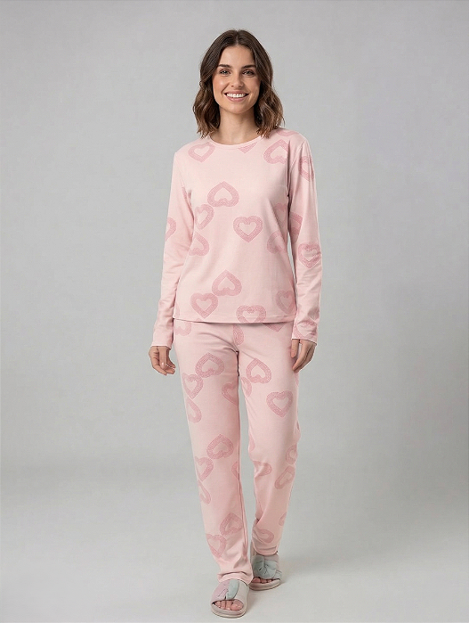 Pijama Flanelado Coração