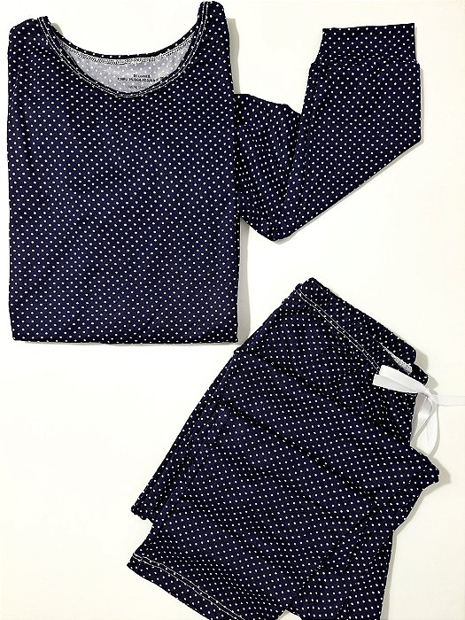 Pijama Suede Poá