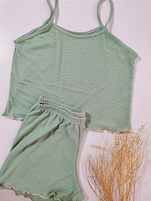 Pijama Short Doll Statice - Suede Canelado