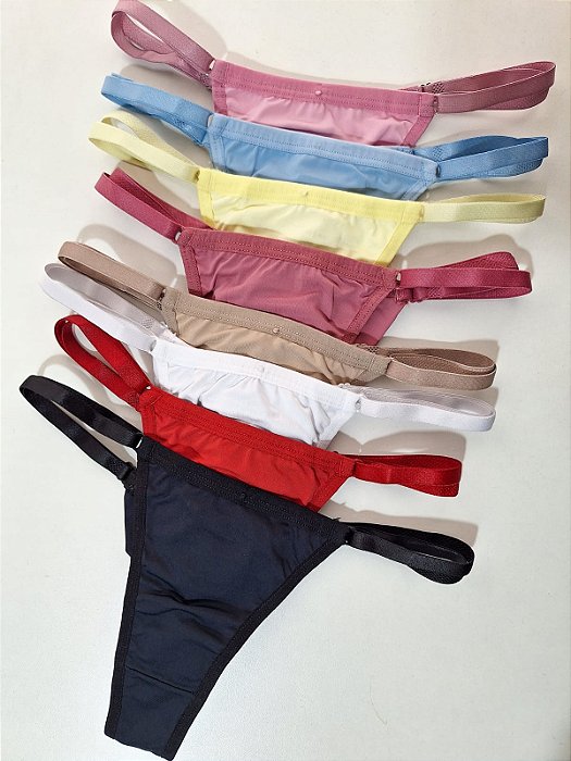 Kit 4 Calcinhas Celósia Regulagem Fio Duplo – Cores Sortidas