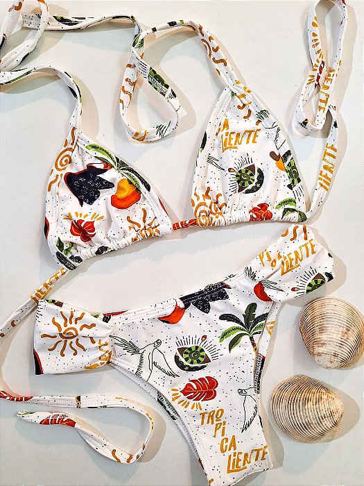 Biquíni Conjunto Cortininha Borboleta Tropical